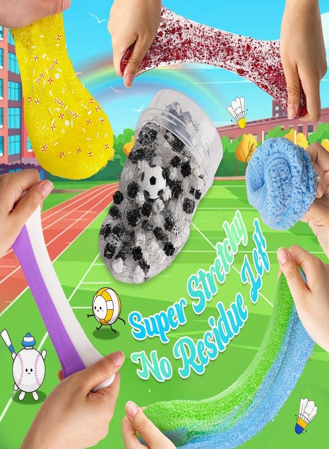 Joytry Sports Slime Kit 20oz (6x100ml) - Cloud, Butter, Clear Slime Variety Pack for Kids & Adults, Stress Relief Sensory Toys, Fun Birthday Gift for Boys & Girls - Image 2